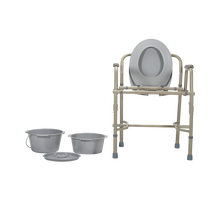 Load image into Gallery viewer, 10376 Drop Arm Folding Commode Elongated Seat and Lid

