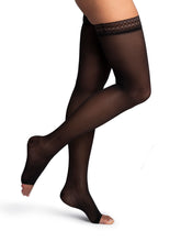 Load image into Gallery viewer, Women's DYNAVEN Sheer Thigh-High Open-Toe 20-30mmHg
