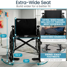 Load image into Gallery viewer, Bariatric Wheelchair K7 (26"-28"-30", 600lbs)
