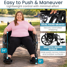 Load image into Gallery viewer, Bariatric Wheelchair K7 (26"-28"-30", 600lbs)
