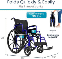 Load image into Gallery viewer, Core Wheelchair K1 (16"-18"-20", 300 lbs)
