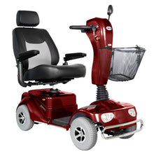 Load image into Gallery viewer, Merits Pioneer 4 Heavy-Duty Mobility Scooter, 4-Wheel, Captain Seat, Red, 400 lb Capacity
