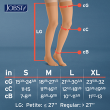 Load image into Gallery viewer, JOBST UltraSheer Compression Stockings 20-30 mmHg Thigh High, with Silicone Dot Band, Closed Toe, Suntan, X-Large
