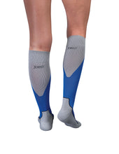 Load image into Gallery viewer, JOBST Sport Compression Socks 15-20 mmHg Knee High, Closed Toe, Royal Blue/Gray, X-Large
