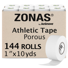Load image into Gallery viewer, ZONAS by Actimove Athletic Tape, 1 in x 10 yd, Bulk Pack - 144 Rolls
