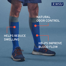 Load image into Gallery viewer, JOBST Sport Compression Socks 20-30 mmHg Knee High, Closed Toe, Cool Black/Black, X-Large
