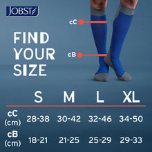 Load image into Gallery viewer, JOBST Sport Compression Socks 15-20 mmHg Knee High, Closed Toe, Royal Blue/Gray, X-Large
