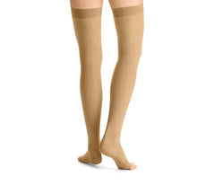 Load image into Gallery viewer, JOBST UltraSheer Compression Stockings 20-30 mmHg Thigh High, with Silicone Dot Band, Open Toe, Honey, X-Large
