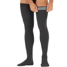 Load image into Gallery viewer, JOBST forMen Compression Socks 15-20 mmHg Thigh High, with Micro Dotted Band, Closed Toe, Anthracite, Small
