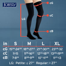 Load image into Gallery viewer, JOBST UltraSheer Compression Stockings 20-30 mmHg Thigh High, with Silicone Lace Band, Closed Toe, Anthracite, X-Large

