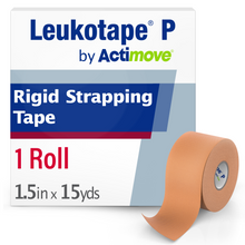 Load image into Gallery viewer, Leukotape P by Actimove  Rigid Strapping Tape, Tan, 1.5 in. x 15 yd.
