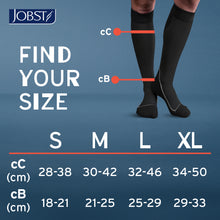 Load image into Gallery viewer, JOBST Sport Compression Socks 20-30 mmHg Knee High, Closed Toe, Cool Black/Black, X-Large

