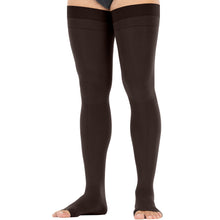 Load image into Gallery viewer, JOBST forMen Compression Socks 20-30 mmHg Thigh High, with Micro Dotted Band, Closed Toe, Black, Small
