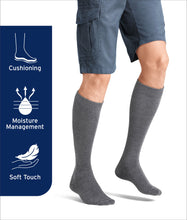 Load image into Gallery viewer, JOBST ActiveWear Compression Socks 15-20 mmHg, Knee High, Closed Toe, Grey, X-Large
