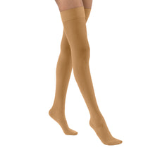 Load image into Gallery viewer, JOBST UltraSheer Compression Stockings 20-30 mmHg Thigh High, with Silicone Dot Band, Closed Toe, Suntan, X-Large
