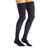 Load image into Gallery viewer, Jobst Opaque Compression Stockings 15-20 Mmhg Thigh With Silicone Dot Band Closed Toe
