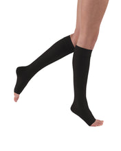 Load image into Gallery viewer, JOBST Relief Compression Stockings 20-30 mmHg Knee High, Open Toe, Black, X-Large Petite
