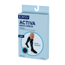 Load image into Gallery viewer, JOBST ACTIVA Men's Dress 20-30 mmHg Compression Socks Knee High, Closed Toe, Navy, X-Large
