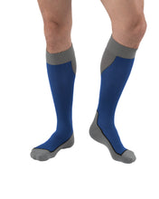 Load image into Gallery viewer, JOBST Sport Compression Socks 15-20 mmHg Knee High, Closed Toe, Royal Blue/Gray, X-Large
