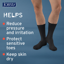Load image into Gallery viewer, JOBST SensiFoot Diabetic Compression Socks 8-15 mmHg Crew, Closed Toe, White, X-Large
