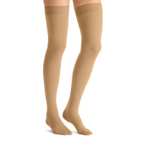 Load image into Gallery viewer, JOBST Opaque Compression Stockings 15-20 mmHg Thigh High, with Silicone Dot Band, Closed Toe, Honey, X-Large
