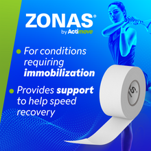Load image into Gallery viewer, ZONAS by Actimove Athletic Tape, 1 in x 10 yd, Bulk Pack - 144 Rolls
