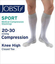 Load image into Gallery viewer, Jobst Sport Compression Socks 20-30 Mmhg Knee Closed Toe
