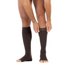 Load image into Gallery viewer, Jobst Formen Compression Socks 30-40 Mmhg Knee With Softfit Band Open Toe Length

