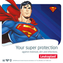 Load image into Gallery viewer, Leukoplast Kids Hero Edition, Superman First Aid Dressings, Assorted Sizes, Box of 12
