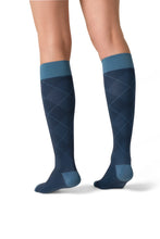 Load image into Gallery viewer, JOBST Style Soft Fit Compression Socks 15-20 mmHg, Knee High, Closed Toe, Argyle Pink, X-Large
