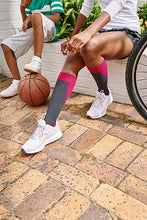 Load image into Gallery viewer, JOBST Sport Compression Socks 15-20 mmHg Knee High, Closed Toe, Royal Blue/Gray, X-Large

