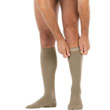 Load image into Gallery viewer, JOBST forMen Compression Socks 15-20 mmHg Knee High, with SoftFit Band, Closed Toe, Black, Small
