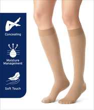 Load image into Gallery viewer, Jobst Opaque Compression Stockings 20-30 Mmhg Knee With Softfit Band Open Toe
