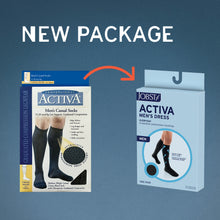 Load image into Gallery viewer, JOBST ACTIVA Men's Dress 8-15 mmHg Compression Socks Knee High, Closed Toe, Navy, X-Large
