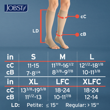 Load image into Gallery viewer, JOBST UltraSheer Compression Stockings 15-20 mmHg Knee High, Open Toe, Natural, X-Large
