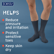 Load image into Gallery viewer, JOBST SensiFoot Diabetic Compression Socks 8-15 mmHg Crew, Closed Toe, White, X-Large
