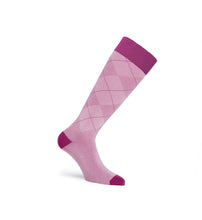 Load image into Gallery viewer, JOBST Style Compression Socks 20-30 mmHg, Knee High, Closed Toe, Argyle Pink, Large Petite
