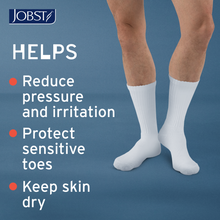 Load image into Gallery viewer, JOBST SensiFoot Diabetic Compression Socks 8-15 mmHg Crew, Closed Toe, White, X-Large
