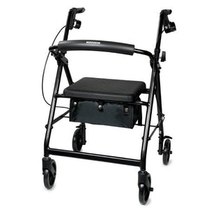 4 Wheel Rollator McKesson Folding Aluminum Frame (Black/Blue/Green/Red/Silver)