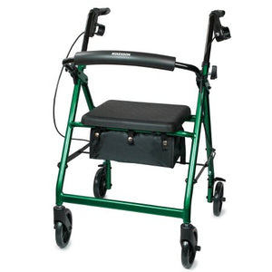 4 Wheel Rollator McKesson Folding Aluminum Frame (Black/Blue/Green/Red/Silver)