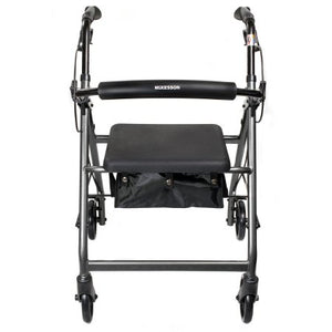 4 Wheel Rollator McKesson Silver Folding Aluminum Frame
